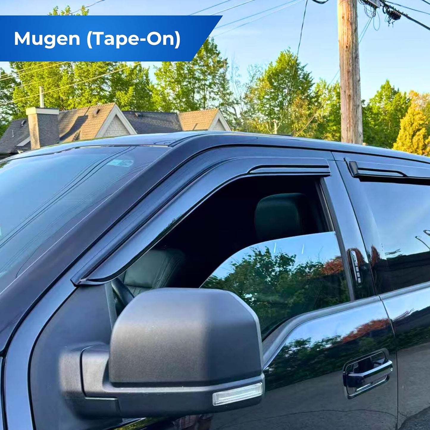 KPY Window Visor Compatible with Jeep Patriot 2007-2018, 4PC Rain Guard Side Window Vent Deflectors Tape-On Mugen Style, 2007 2008 2009 2010 2011 2012 2013 2014 2015 2016 2017 2018