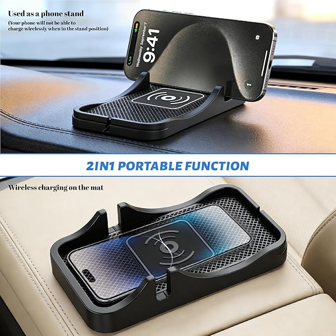 Non Slip Wireless Charger Mat for Mazda CX-5 2013-2025, Type-C/USB Car Wireless Charger Non-Slip Phone Charging Wireless Car Charger,A-USB