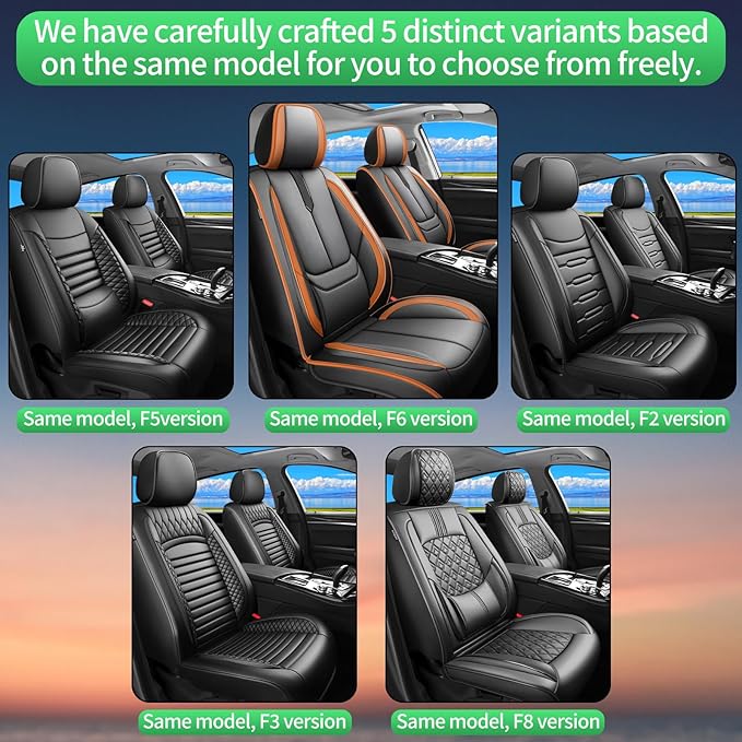 Fit Camry Car Seat Covers for Toyota Camry 2012-2024 2025 2026 -Upgraded Premium Waterproof & Breathable Leather,Airbag Compatible,All-Weather Seat Cushion Protector,2 Front/Black-Brown