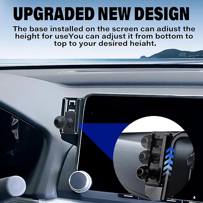 Car Phone Holder for 2023-2025 Toyota BZ4X / Subaru Solterra Accessories Apply to 8/12.3 Inch Touch Screen 15W Fast Wireless Charger Screen Fixed Clip Cell Phone Mount Hands-Free