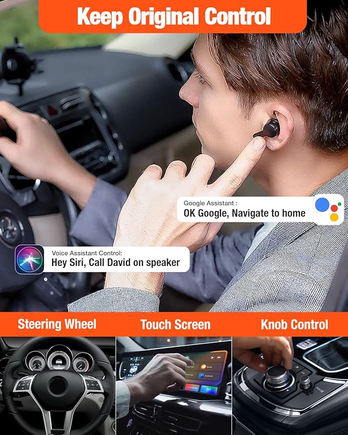 KAMING Wireless CarPlay Adapter for Apple CarPlay and Android Auto, CarPlay Streaming Supports NetfIix, YouTube, IPTV, Wired CarPlay Cars from 2015 Purple