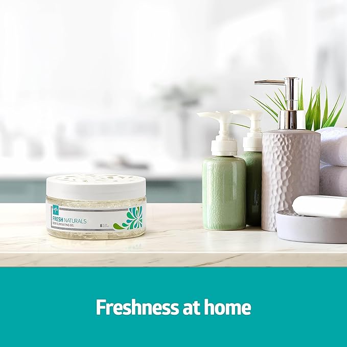 Medline Naturally Fresh Odor Eliminator Gel Beads, Neutral Scent with Eucalyptus & Clove, Air Freshener for Home, 8 oz. Jar, Pack of 12