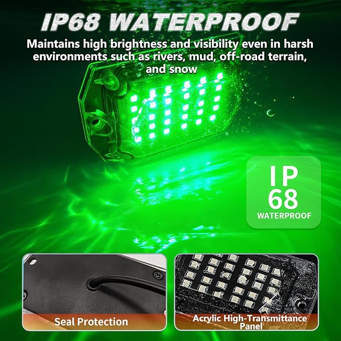 10Pods Full Angle RGB LED Rock Lights Full Kit for Jeep Truck ATV UTV SXS RZR Golf Cart Offroad Pickup,300Chip Waterproof Multicolor Underglow Light with APP/RF Remote, Neon Underbody Accent Light 12V