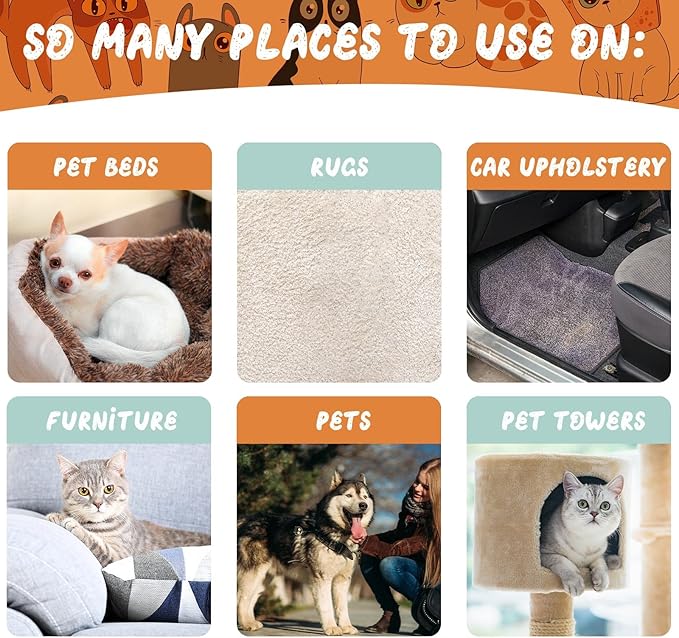 Abbylike 3 Pcs Pet Hair Remover Pumice Stone Car Pet Hair Removal Tool for Bedding Carpet Couch Furniture Cleaning (5.3 x 2 x 1.4 Inch,Gray)