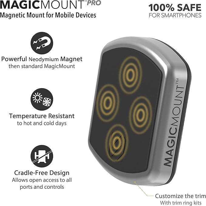 Scosche MPV2PK-UB MagicMount Pro Magnetic Car Phone Holder - Strong Magnet Mount for iPhone and Android - Secure Magnetic Mount for Car Air Vent - Universal 360° Adjustable Mobile Cell Holder - 2-Pack