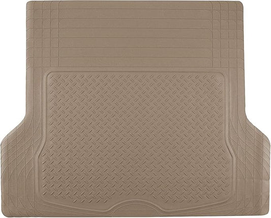 TLH Premium Trimmable Beige Cargo Mat Car Trunk Liner Universal Fit Set w/Beige Dash Pad, Trimmable Automotive Floor Mats, Climaproof™ Floor Mats for Most Sedan, Cars, SUV, Truck Floor Mats.