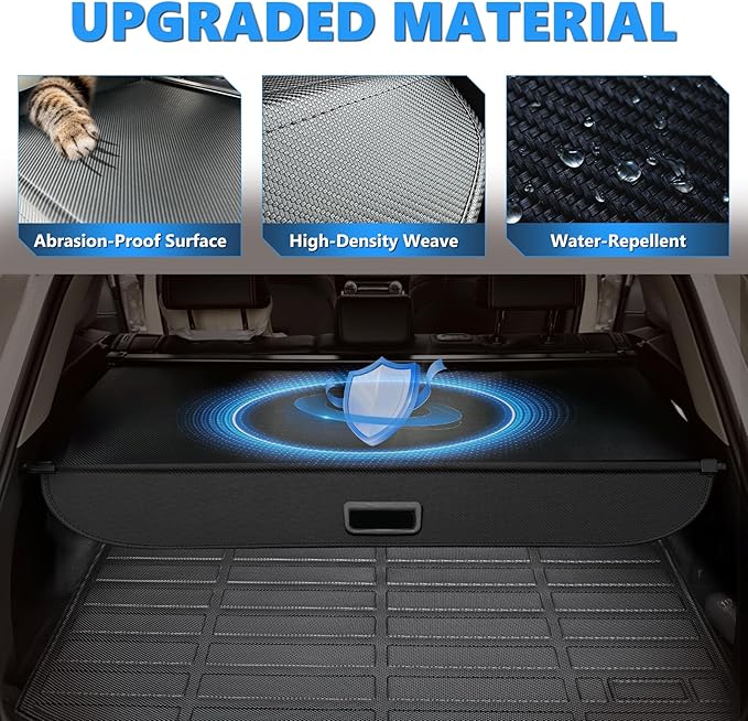 MIALUTY® Cargo Cover for 2020-2026 Mercedes Benz GLE350 GLE450 Retractable Trunk Cover GLE Accessories Anti-Peeping Anti-Theft Privacy Screen,Trunk Luggage Shield Shade Carbon Fiber Texture