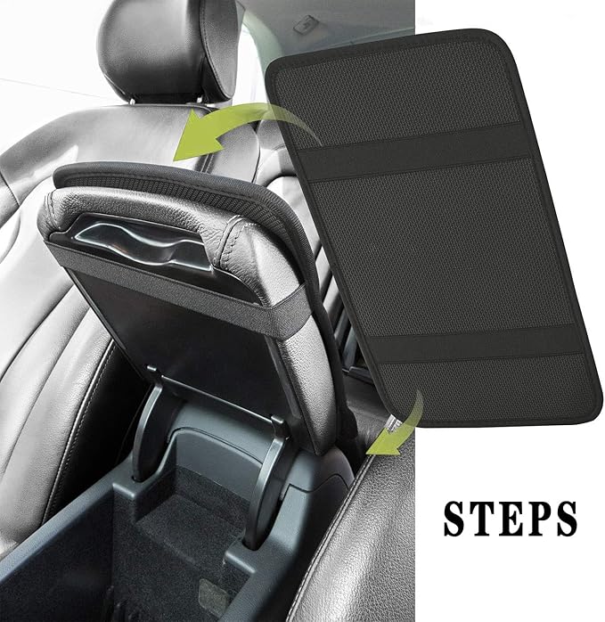 Dreaweet Stylish Spider Web Printed Black Car Center Console Armrest Cushion Cover Pad Soft Car Armrest Seat Box Cover Protector Auto Car Interior Accessories Decor