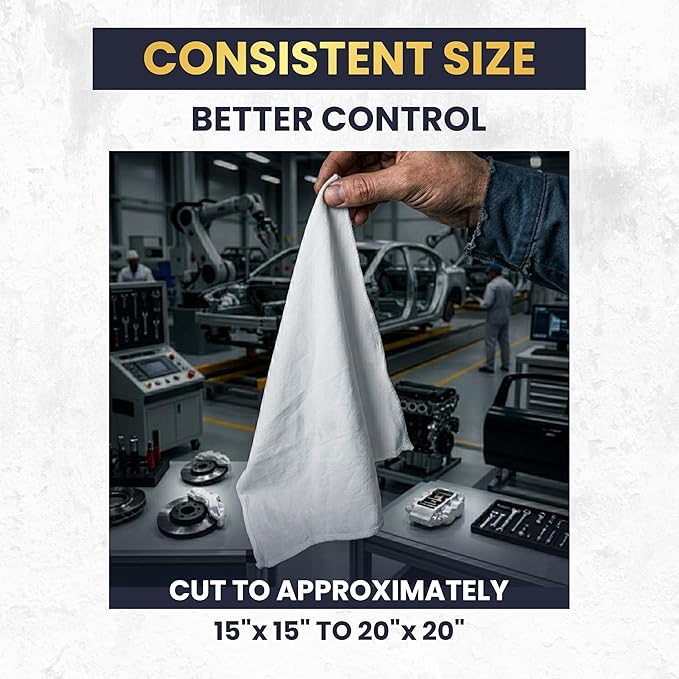 Premium New White Cotton Knit T-Shirt Rags (600 lbs. Pallet 120x5 lbs. Box of Rags) - Lint-Free, Soft & Absorbent Bulk Cleaning Cloths for Auto, Paint, Garage, Staining & Polishing