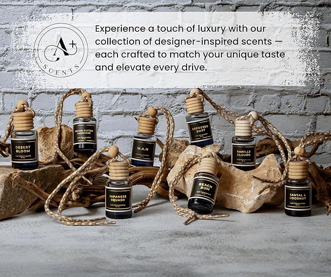 Beach Bum Scent - Long Lasting Car Hanging Diffuser - Lasts up to 60 Days - Warm Pistachio and Coconut Cream and a Kiss of Salted Caramel Harmonize Beautifully with Tonka and Exotic Musks