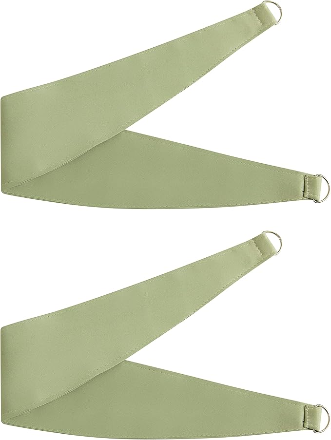 Bujasso Sage Green Blackout Curtains with Sheer Overlay Mix and Match Double Layer Thermal Insulated Window Panels 102 inch for Living Room Bedroom Green Drapes with Tiebacks Grommet Top 54"Wx102"Lx2