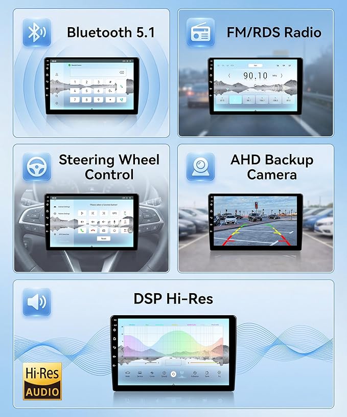 5G WiFi 8 Core 4G+64G Car Radio Stereo for Honda Civic 2006-2011, Upriding 9-inch 1280P QLED Touchscreen Radio with Wireless Carplay Android Auto DSP BT5.1 SWC GPS Cooling System Backup Camera