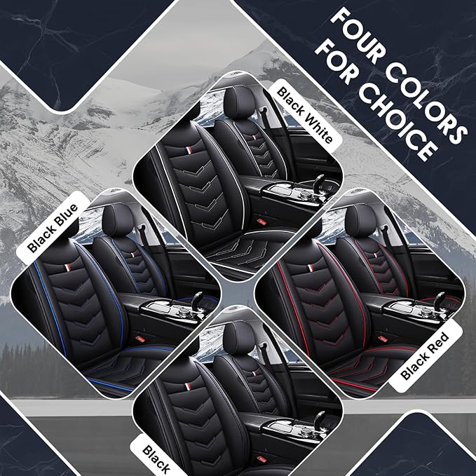 Car Seat Cover 7 Seats for Hyundai Palisade 2020-2025, Durable Wear Resistant Waterproof Sport Seat Covers, Breathable No Odor Premium Leather Vehicle Seat Covers.(Standard,Black Red)