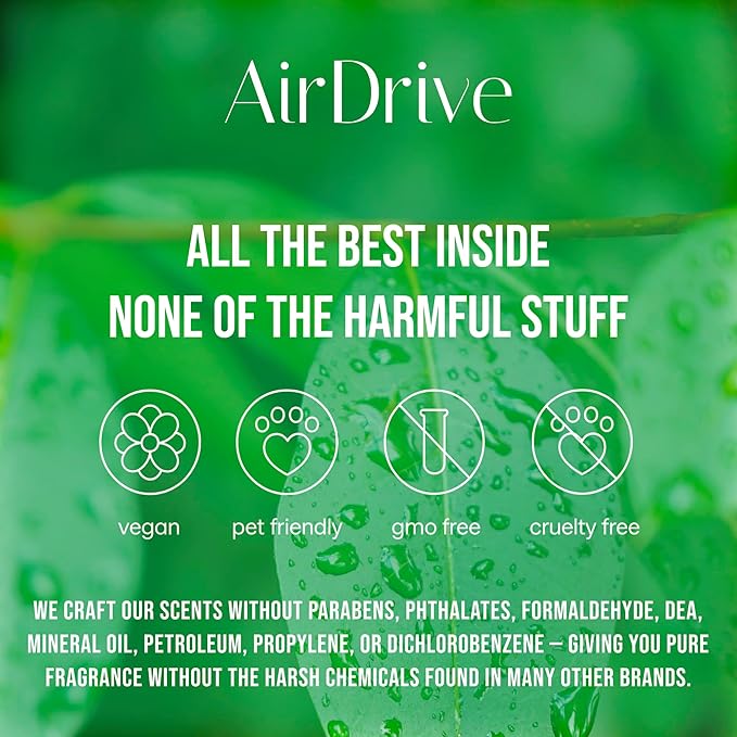 Car Air Freshener Cool Ice & Citrus Pacific 2 Pack Hanging Air Freshener Diffuser, Cute Car Accessories, Air Freshner for Women & Men Gift Non-Toxic Car Scent Long Lasting Oil Diffuser, Made in USA