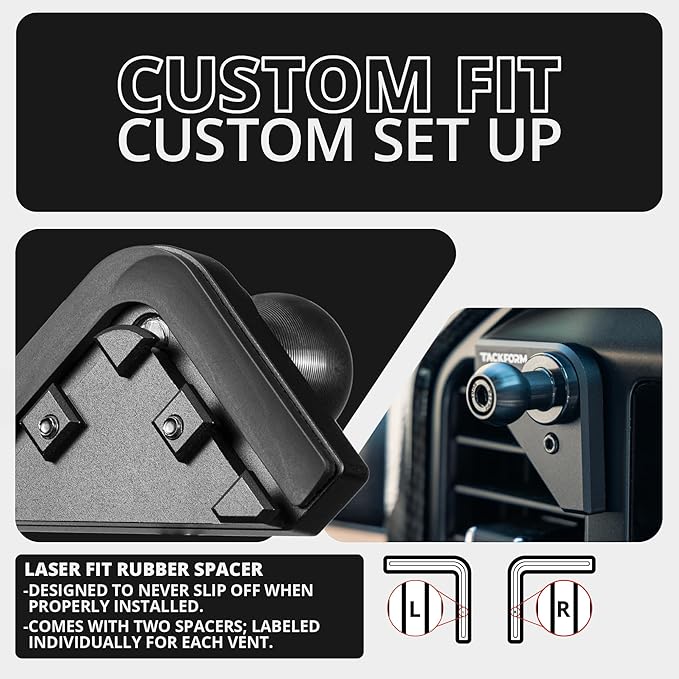 Tackform Link Vent Mount Magnetic Phone Holder - Compatible with MagSafe, BlueCruise, 2021-2025 Ford F150 & Raptor, 2023-2025 Ford Super Duty | Aluminum | 3.5" Arm | Black