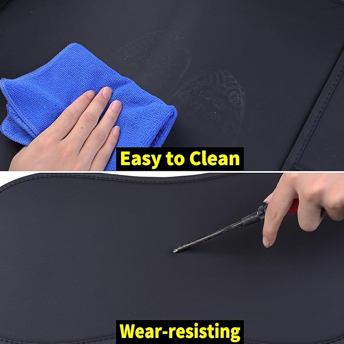 Aierxuan Car Seat Covers Full Set Universal Fit for Honda Civic Accord CRV, Toyota Camry Prius Rav4, Kia, Lexus, Nissan, Mazda, Jeep Cherokee and Most Cars, with Waterproof Leather (Black and White)