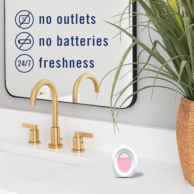 Febreze Bathroom Air Freshener, Odor-Fighting, Plug In Alternative, Air Fresheners for Small Spaces in Home, Bathroom, Kitchen, & Closet, Lilac & Watermelon Scents, 4ct (2 of Each Scent)