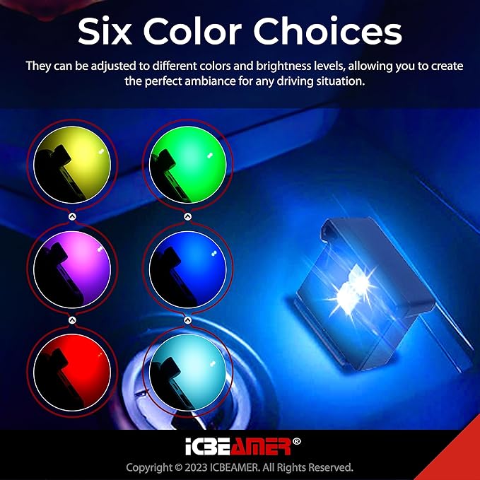 ICBEAMER Smart USB 1-Pack (Green) | Auto LED Interface Plug-in Miniature Night Light for Car, Van, Pickup, Truck, Interior, Trunk, Ideal for Ambient Lighting