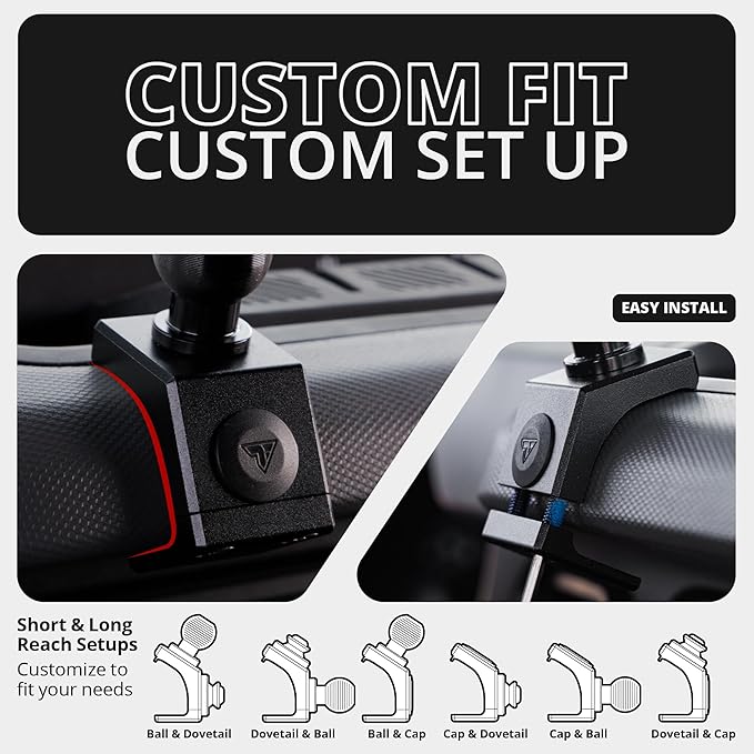 Tackform Link Phone Mount with Top Dash Clip - Compatible with 2021-2025 Ford Bronco | Aluminum | Zero Slip, Anti-Scratch | Universal Magnetic Phone Holder | 2" Arm | Blue | (NOT MAGSAFE Compatible)