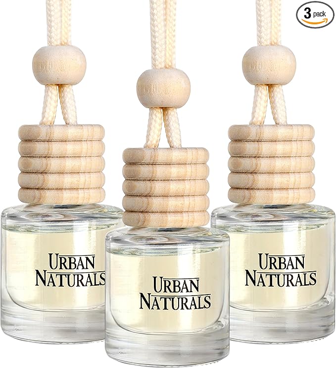 Urban Naturals Car Air Freshener Hanging + Vent Clip, Pistachio Salted Caramel '62 Scent Diffuser, Long Lasting Car Fresheners Made in USA, Auto Accessories for women (3 Pack)