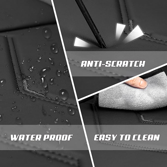 Car Seat Covers Fit for Toyota rav4 2000-2026, Stylish Sport Seat Covers, Waterproof Wear-Resistant Premium Nappa Leather Car Seat Cover.(Full Set with Pillow/Pure Black)