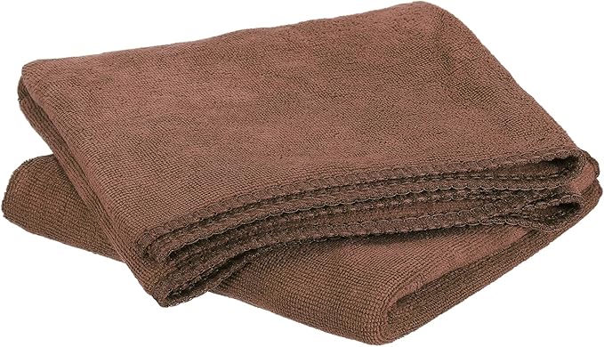 HARFINGTON 2 Pack Microfiber Cleaning Cloth, 24" x 16" Multi-Functional Cleaning Towels Reusable Absorbent Rags for Car Wash Kitchen Household Window Clean, Brown