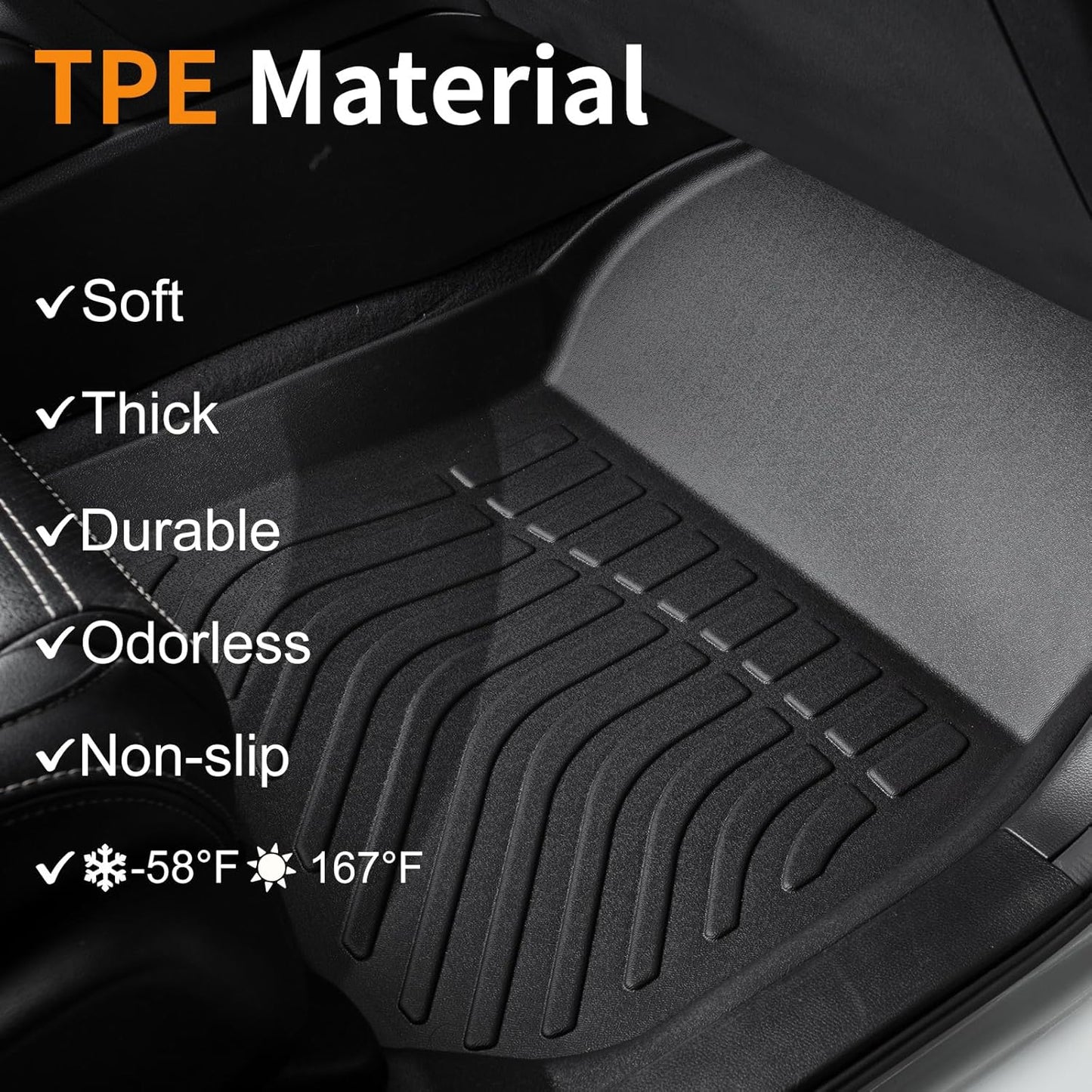 Binmotor-Floor Mats Custom for for Genesis GV80 2021-2025 5-Seater, 1st & 2nd Row Full Set, Heavy Duty Car Floor Liners for Genesis GV80 Accessories