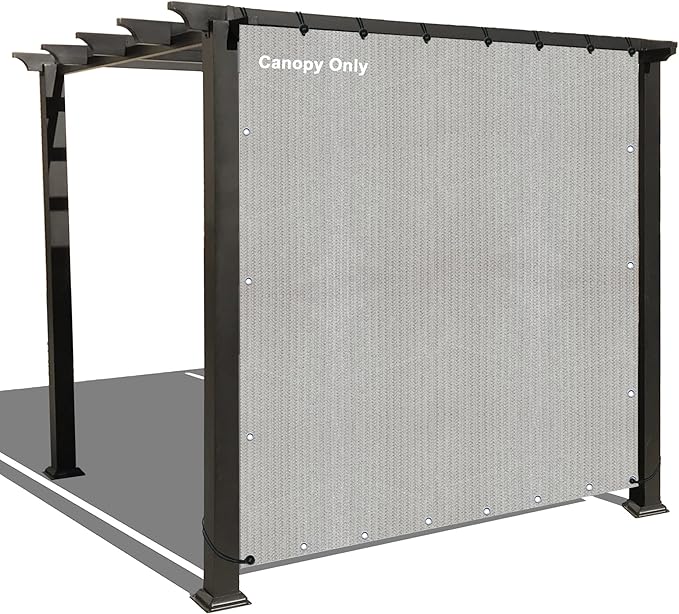 Alion Home Sun Shade Privacy Panel with Grommets and Hems on 4 Sides for Patio, Awning, Window, Pergola or Gazebo - Smoke Tan (8' x 10')