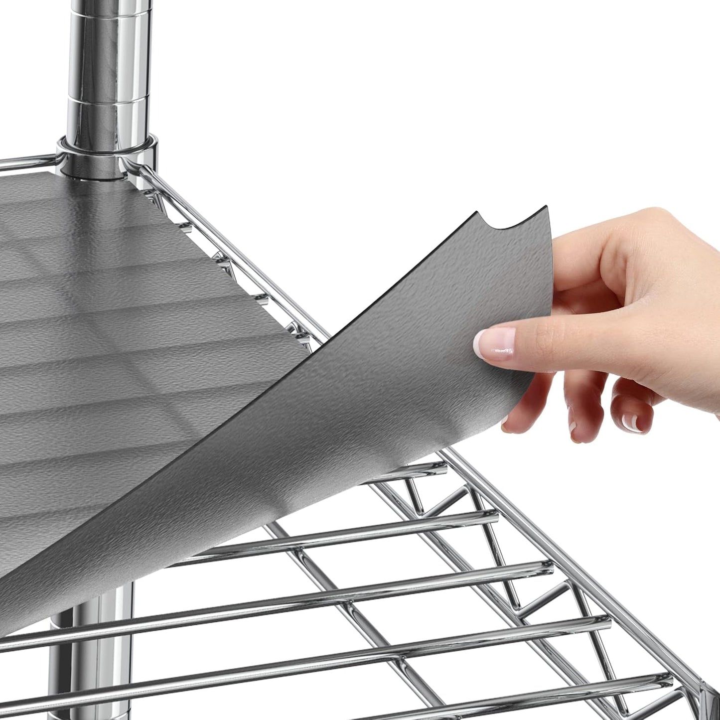 Shelf Liners for Wire Shelf System: Set of 5 in Graphite: 14 x 30 inch: Plastic Wire Shelving Shelf Mats