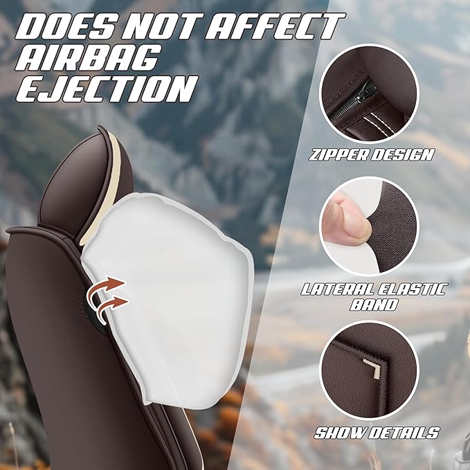 Car Seat Covers Fit for Infiniti g37 2000-2026, Stylish Sport Seat Covers, Waterproof Wear-Resistant Premium Nappa Leather Car Seat Cover.(Full Set/Coffee Color)