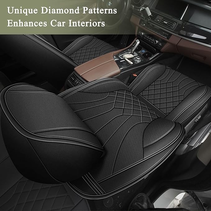 Car Seat Covers Front Pair for Nissan Murano 2011-2025 2026: Breathable Perforated Leather Seat Cover (Black)