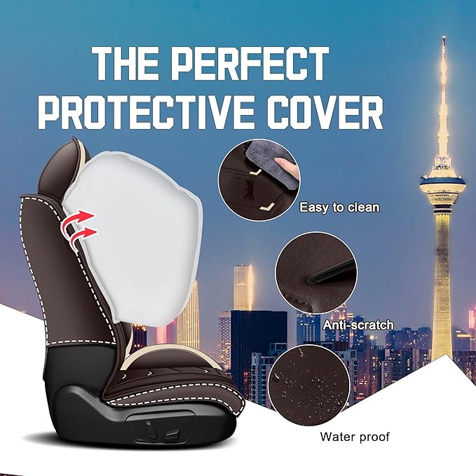 CTDS Car Seat Covers for Nissan Pathfinder 2000-2026, Stylish Sport Seat Cover, Premium Nappa Leather Car Seat Cover. Automobile Seat Covers Sets.(Standard 5 Seats/Coffee Color)