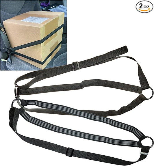 High Road HoldTight Car Seat Strap Holder for Purse, Grocery Bag, Tote and Packages for Cars, SUVs, Vans and Trucks - 2-Pack