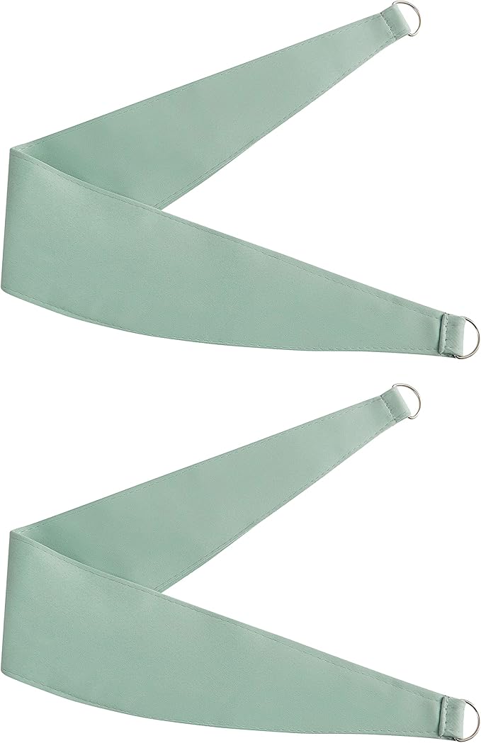 Bujasso Aqua 80% Blackout Curtains with Sheer Overlay Mix and Match Double Layer Thermal Insulated Window Panels 63 inch for Living Room Bedroom Mint Green Drapes with Tiebacks Grommet Top 37"Wx63"Lx2