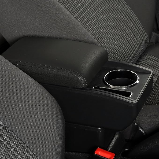 AULPHIKE Compatible with Nissan Versa Armrest 2012-2019 Center Console Organizer Armrests Double Layer Storage Space with Cup Holder