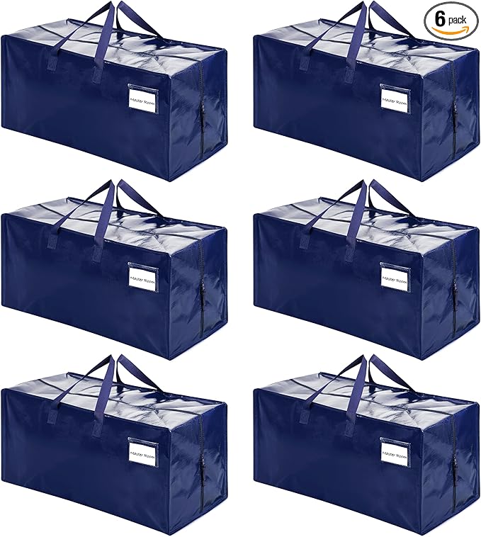 VENO 6 Pack Heavy Duty Moving Bags with Backpack Straps, Zippers & Handles, Extra Large Packing Bags for College Dorm Essentials, Moving Supplies Alternative to Cardboard Moving Boxes