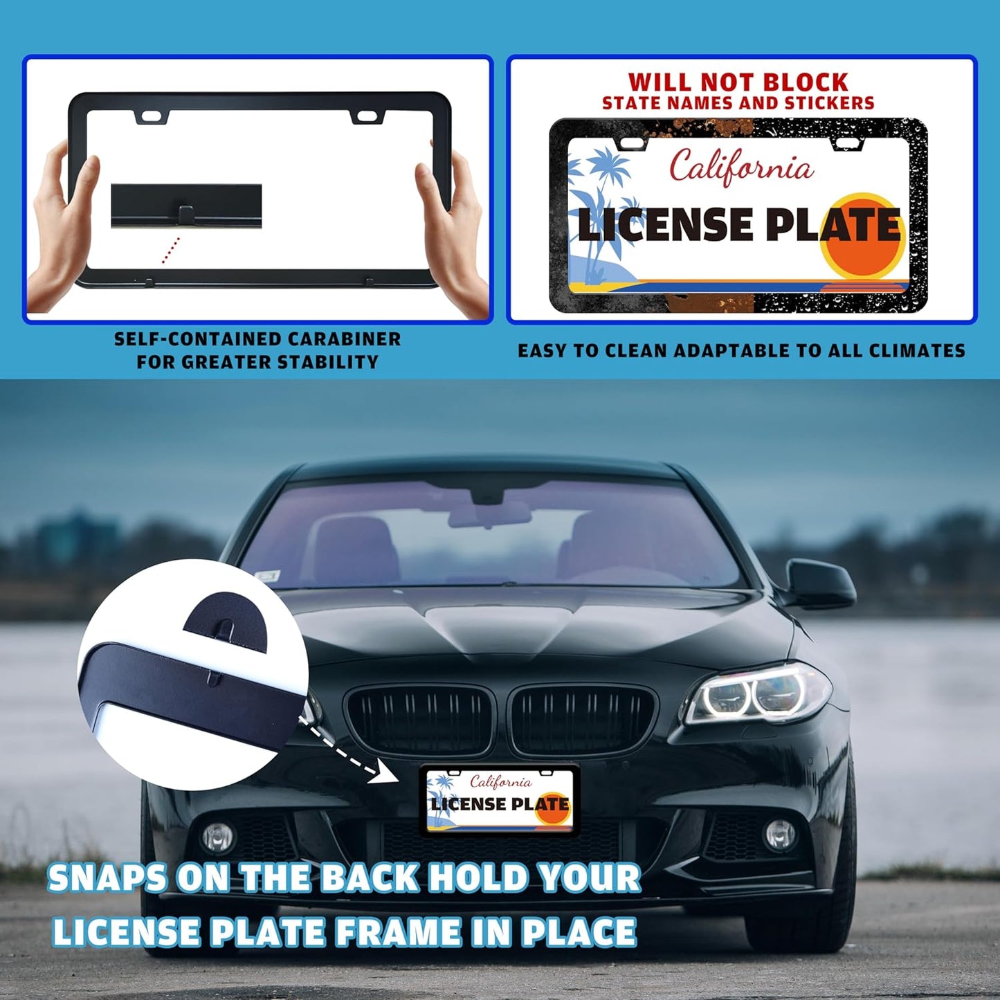 Mama Bear License Plate Frame Beautiful Flowers for Front or Rear Car Tags Stainless Steel License Plate Holder Funny Car Decoration with Screws 6.3 X 12.2 in