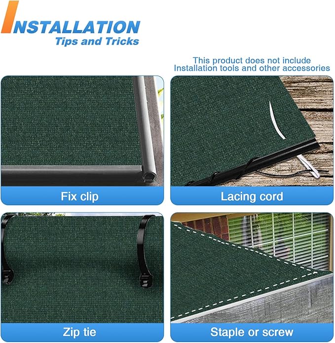TANG Sun Shade Fabric Roll 8'x58' Shade Cloth for Garden Dark Green HDPE Mesh Shading Pergola Cover Replacement Canopy, 95% Blockage Sunshades for Outdoor Patio Backyard Plant