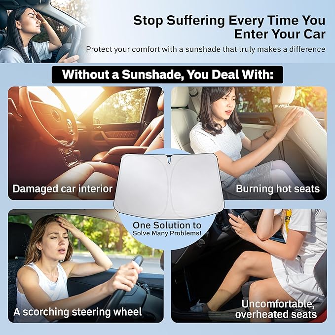 EcoNour Windshield Sunshade for Chevrolet Colorado 2024 2025 2026, Sun Visor for Front Windshield & Window Sun Shade Cover, UV Heat Blocker & Protector, Car Accessories