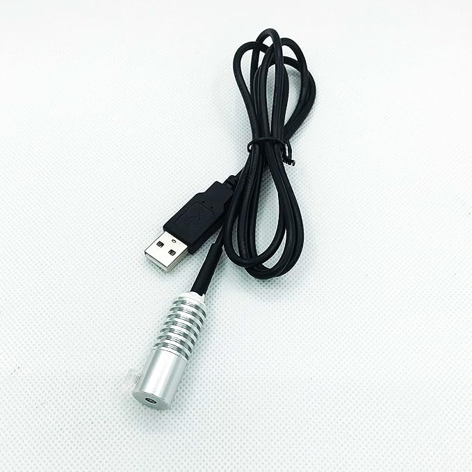 Side Glow Fiber Optic USB Light Source Illuminator - 5V LED Guide Lamp for Small Fiber (White, 6mm)