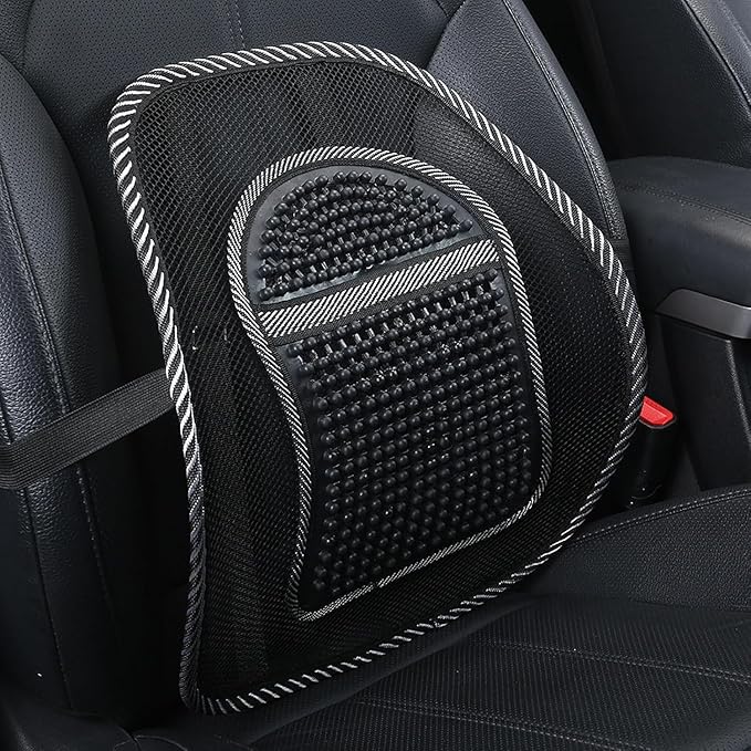 Mesh Lumbar Support for 2017-2022 Ford F-250 350, Breathable Summer Car Back Cushion with Massage Beads Ergonomic Driving Seat Posture Corrector Pad