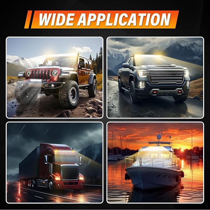 Willpower 28 inch LED Light Bar Single Row Dual Color 150W Off Road Light Bar White Amber Combo LED Work Light Truck UTV 4x4 Cars SUVs ATVs Boats Fog Driving Light with Wiring Harness kit