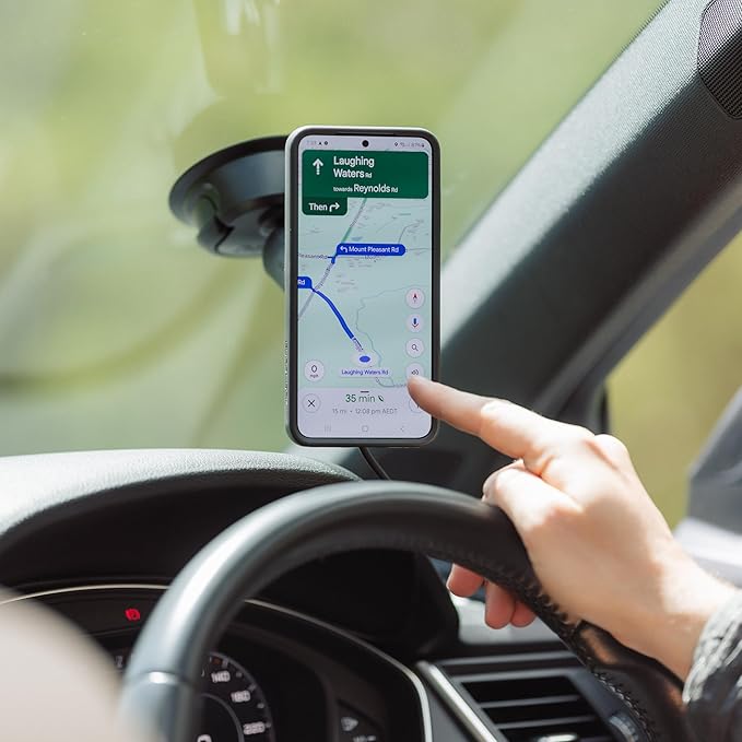 Quad Lock Heavy Duty Suction Car Phone Mount with MAG Phone Case and MAG Wireless Charging Head for iPhone 16 Pro Max
