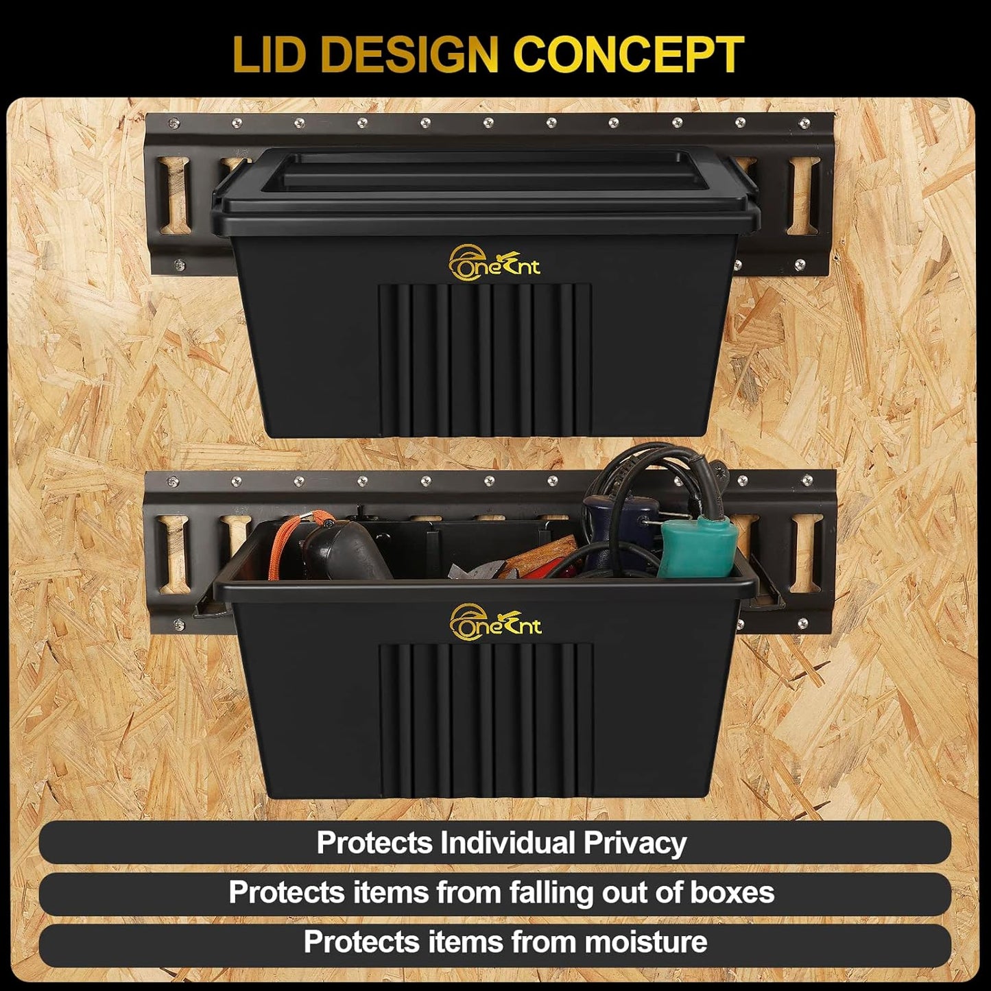 2 Pack E-Track Basket Storage Bin for E Track Accessories for Enclosed Trailer- System to Tool Organizer Workshop, Garage