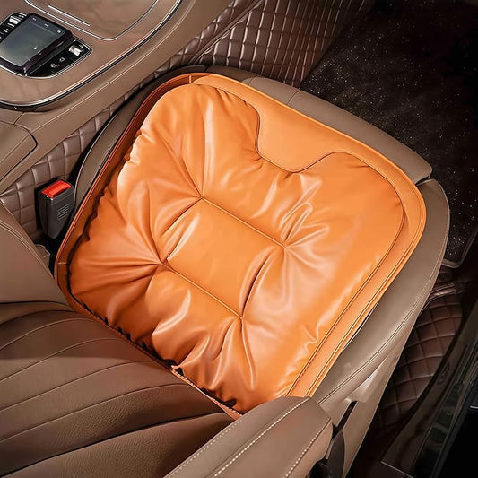2026 New Skin-Friendly & Dirt-Repellent Leather Seat Cushions, Ergonomic Memory Foam Lumbar Support, Non-Slip Breathable Cover, Removable Washable, Ideal for Drivers & Office Long Sitting (brown)