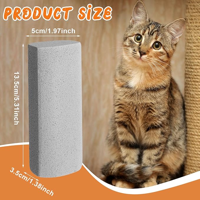 Abbylike 3 Pcs Pet Hair Remover Pumice Stone Car Pet Hair Removal Tool for Bedding Carpet Couch Furniture Cleaning (5.3 x 2 x 1.4 Inch,Gray)