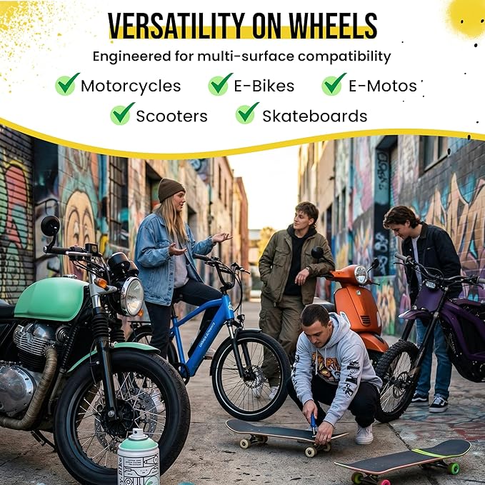 Spray.Bike Spray Paint | Designed Mainly for Bicycles | Multi-Use Acrylic Spray Paint for Metal, Plastic | High Coverage Bike Paint, 400ml, Hercules