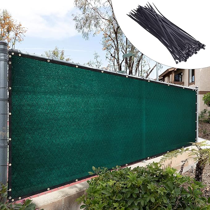 Royal Shade Custom Size 5' x 117' Green Fence Privacy Screen Windscreen Cover Netting Mesh Fabric Cloth - Cable Zip Ties Included (We Make Custom Size)