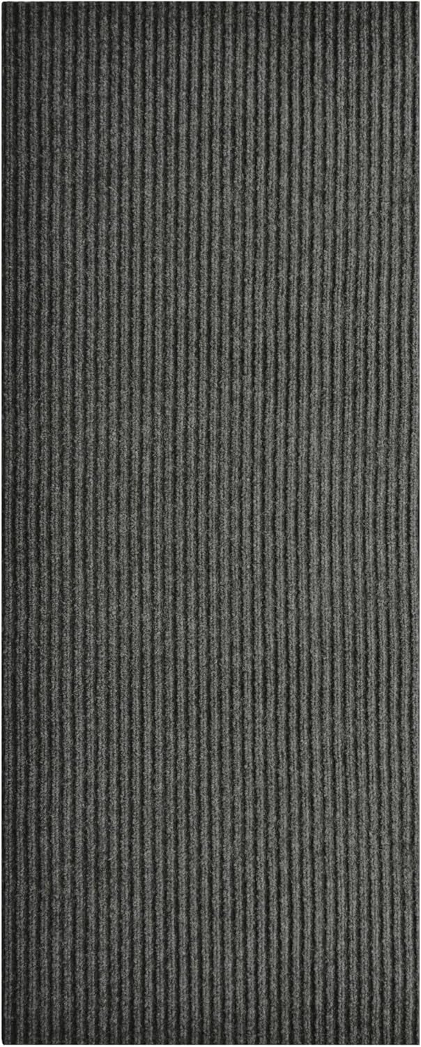iCustomRug Spartan Weather Warrior Duty Indoor/Outdoor Utility Ribbed in 3ft,4ft,6ft Widths 70 Custom Sizes with Natural Non-Slip Rubber Backing 4'X80' in Charcoal