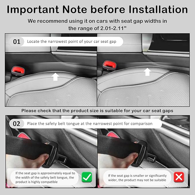 2PCS 2026 Upgraded Car Seat Gap Filler Organizer,Deepened 2-in-1 Car Gap Seat Filler with Storage Slots & Reserved Charging Hole,Universal in Between Cars Seats Catcher